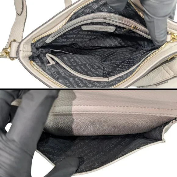 Steve Madden NWT 'Blana' Bone Off-White Crossbody Purse Faux Leather - Picture 9 of 10